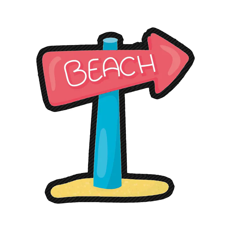 Beach Sign - Carbon Fiber Vinyl Decal