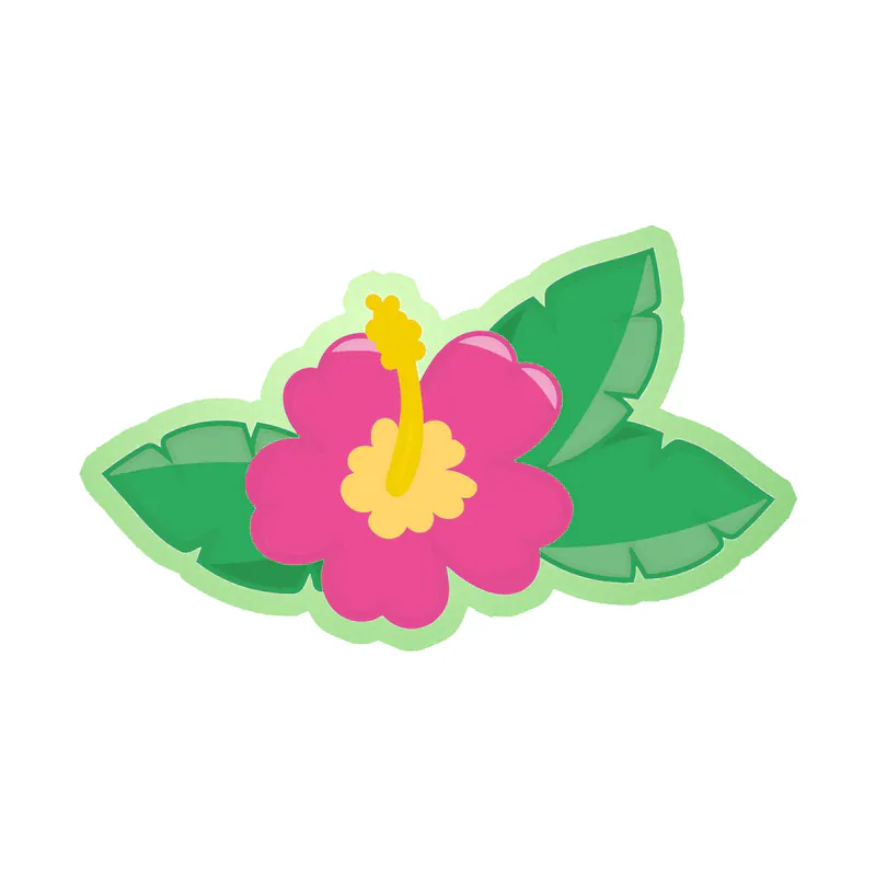 Pink Flower Glow in the Dark Vinyl Decal - Custom Size