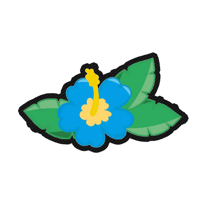Blue Flower Carbon Fiber Vinyl Decal - Custom Size