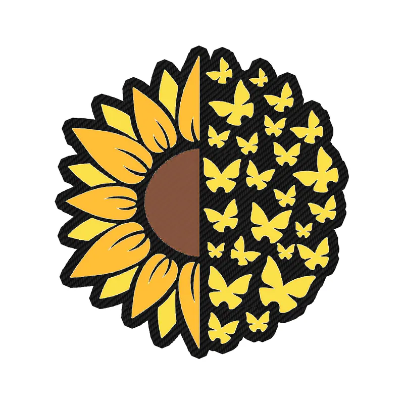 Sunflower Full Color Vinyl - Carbon Fiber Vinyl Sticker - Custom Size