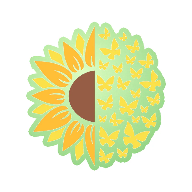 Sunflower Full Color Vinyl - Glow in the Dark Vinyl Sticker - Custom Size