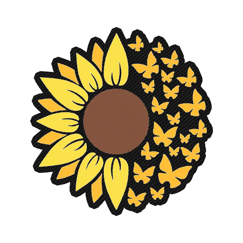 Sunflower Full Color Vinyl - Carbon Fiber Vinyl Sticker - Custom Size