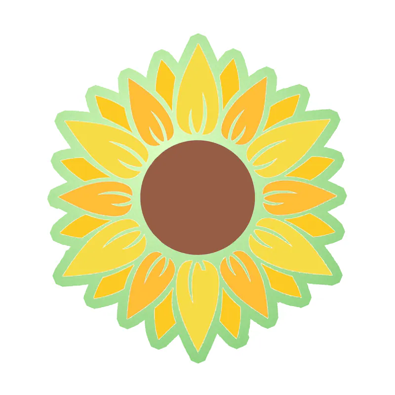Sunflower Full Color Vinyl - Glow in the Dark Vinyl Sticker - Custom Size