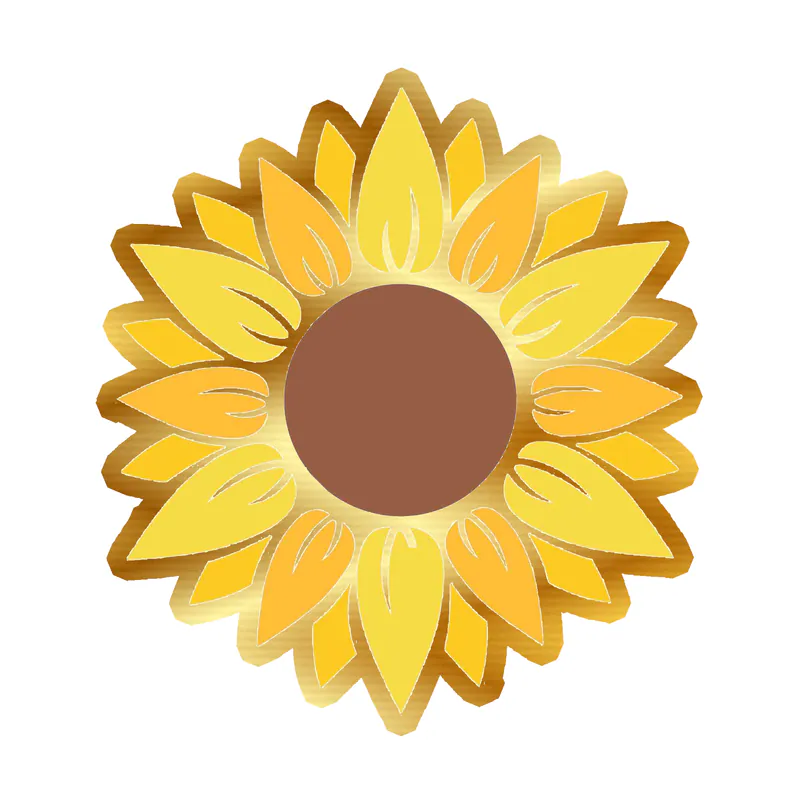 Sunflower Full Color Vinyl - Gold Chrome Vinyl Sticker - Custom Size