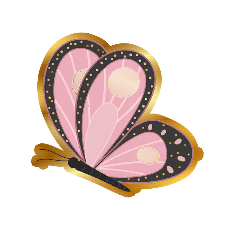 Butterfly - Gold Chrome Vinyl Decal