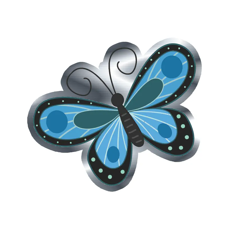 Butterfly - Silver Chrome Vinyl Decal