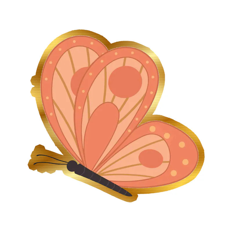 Butterfly - Gold Chrome Vinyl Decal