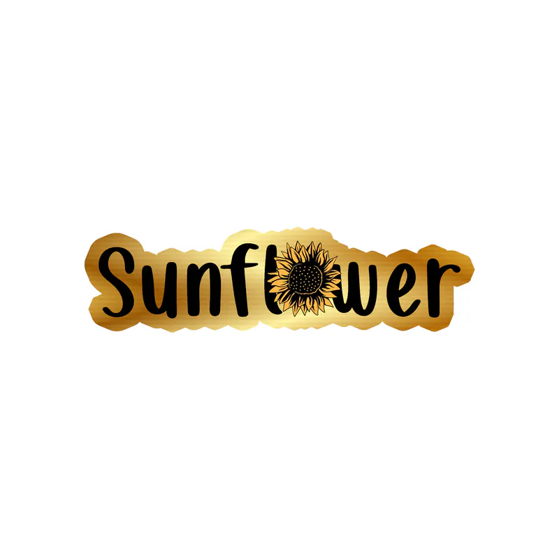 Sunflower Full Color Vinyl - Gold Chrome Vinyl Sticker - Custom Size