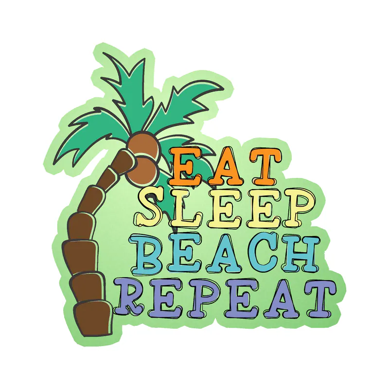 Beach - Glow in the Dark Vinyl Decal