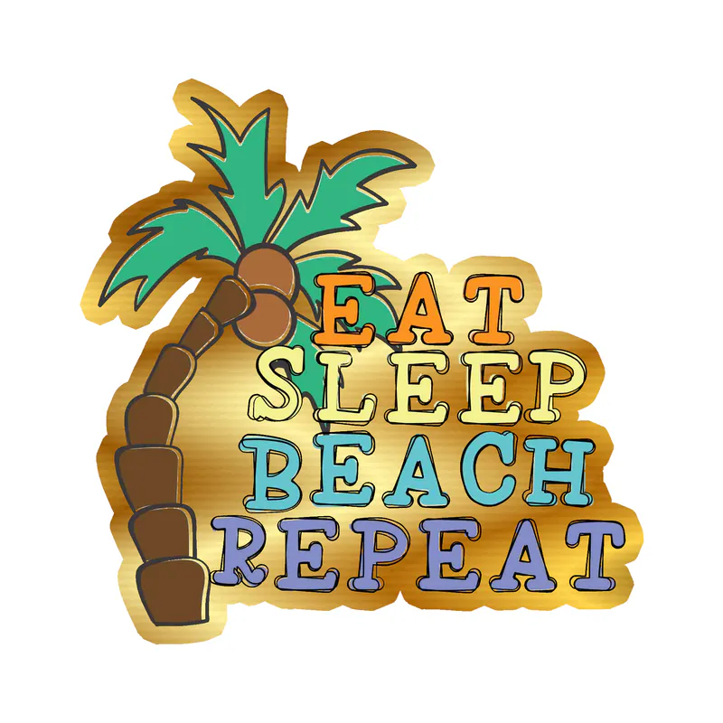 Beach - Gold Chrome Vinyl Decal