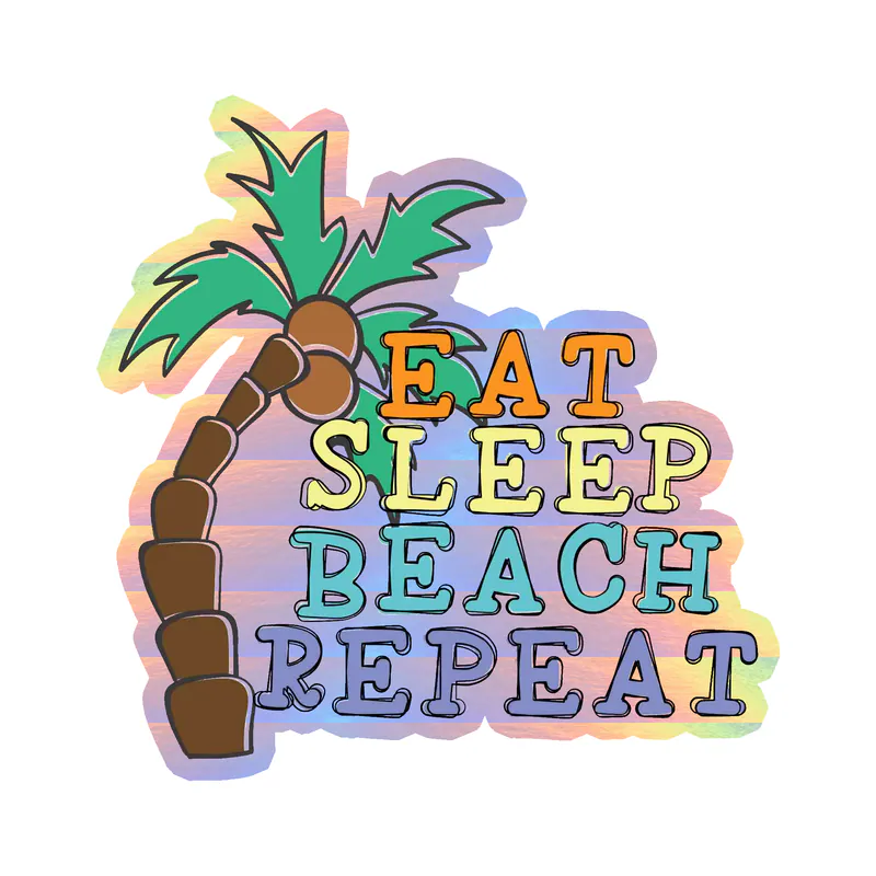 Beach - Holographic Vinyl Decal