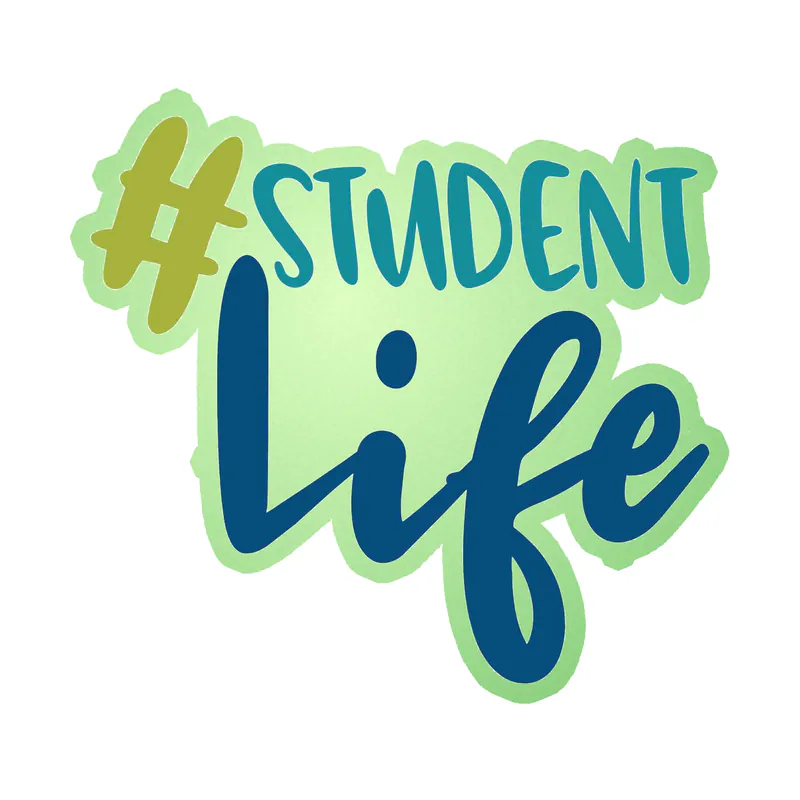 #studentlife - Glow in the Dark Vinyl Decal - Custom Size