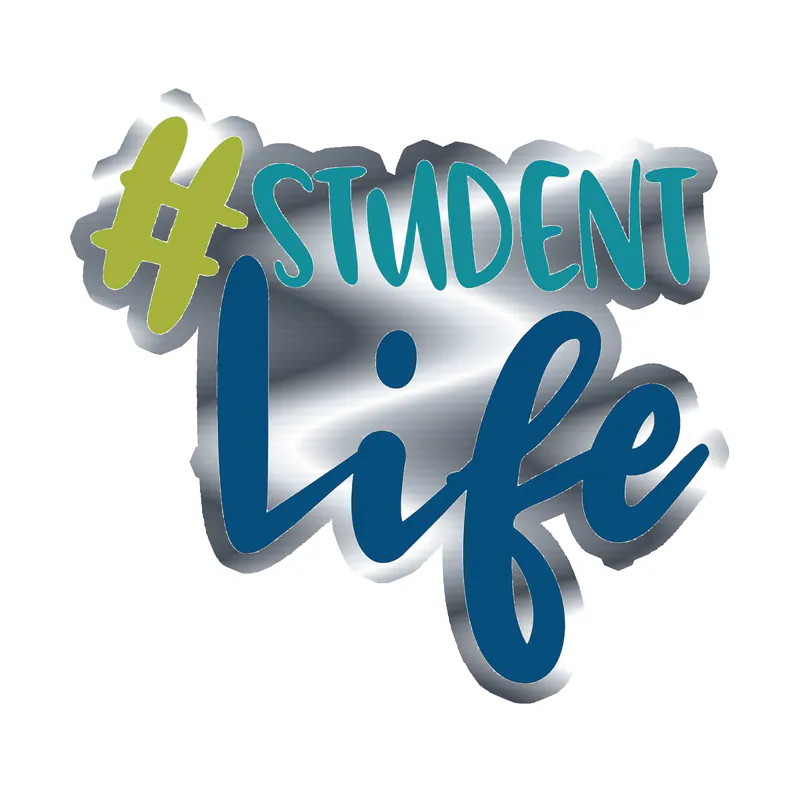 #studentlife - Silver Chrome Vinyl Decal - Custom Size