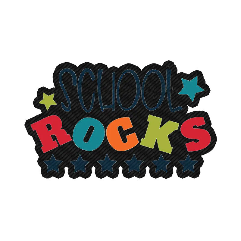 School Rocks - Carbon Fiber Vinyl Decal - Custom Size