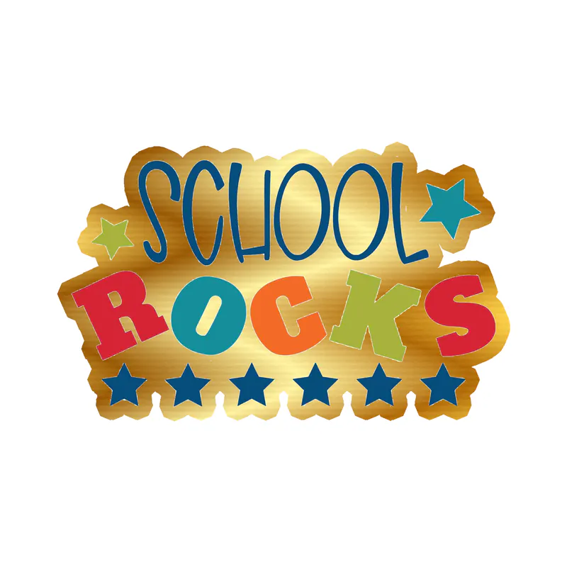 School Rocks - Gold Chrome Vinyl Decal - Custom Size