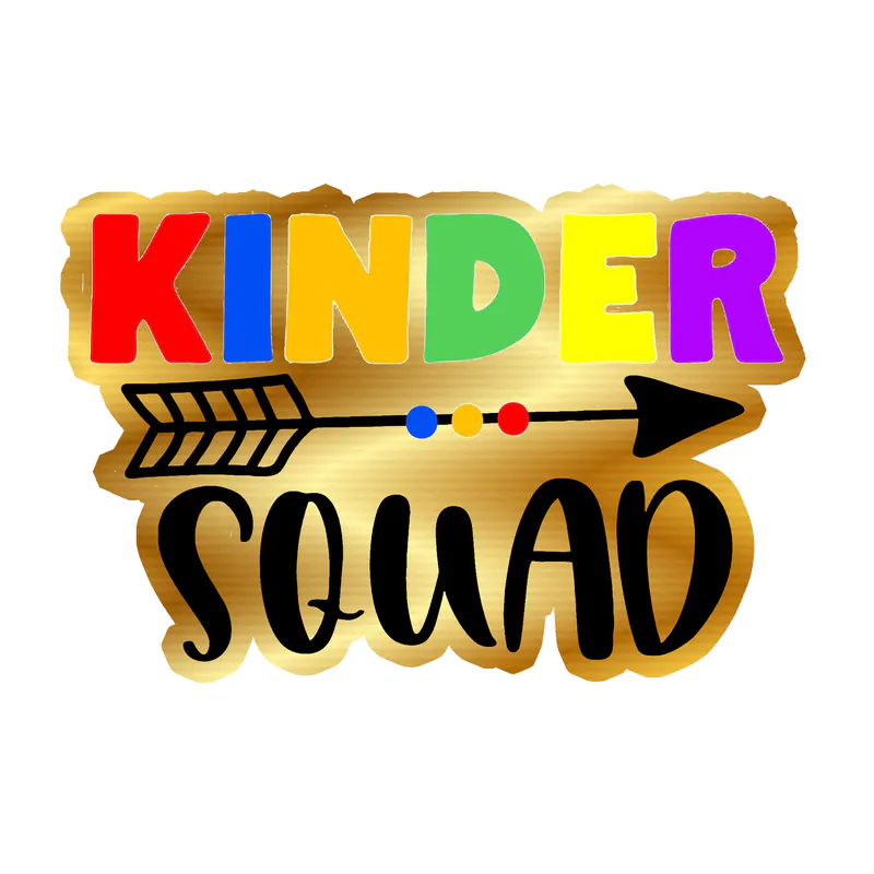 Kinder Squad - Gold Chrome Vinyl Decal - Custom Size