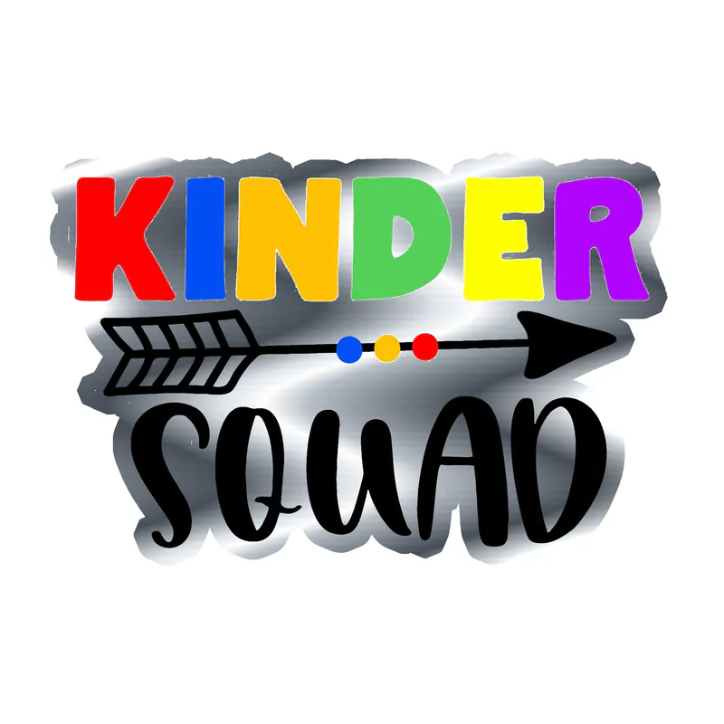 Kinder Squad - Silver Chrome Vinyl Decal - Custom Size