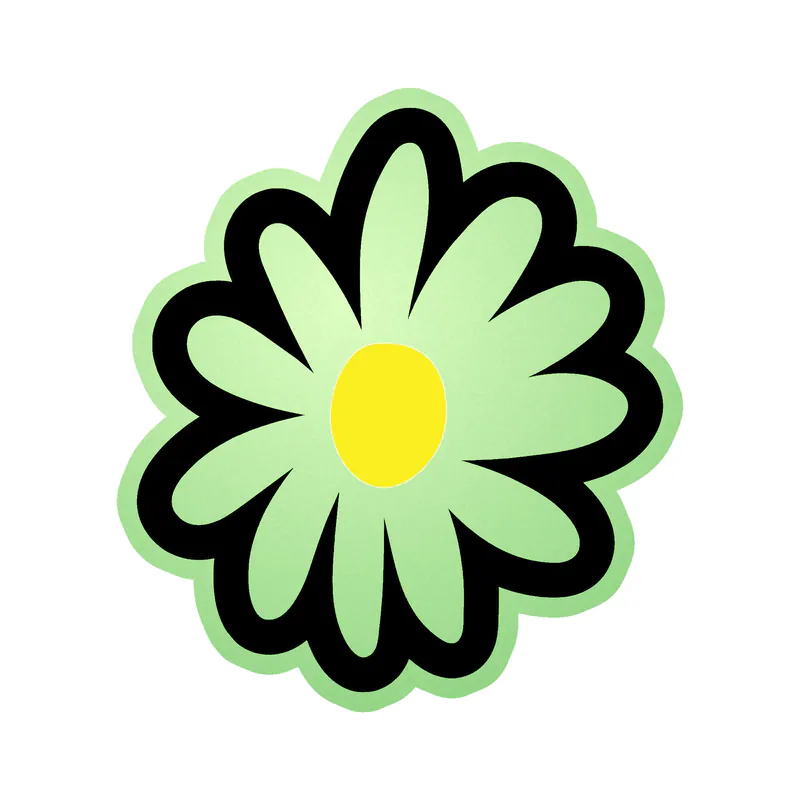 White Flower Glow in the Dark Vinyl Decal - Custom Size