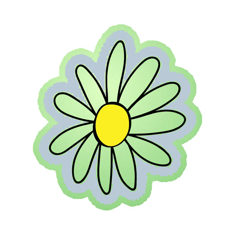 White Flower Glow in the Dark Vinyl Decal - Custom Size