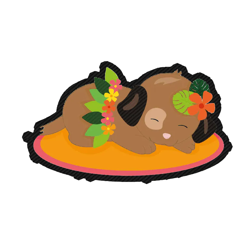 Sleeping Dog - Carbon Fiber Vinyl Decal