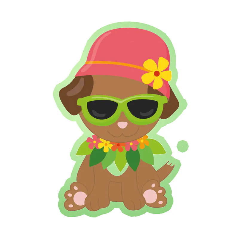 Dog With Hat - Glow in the Dark Vinyl Decal