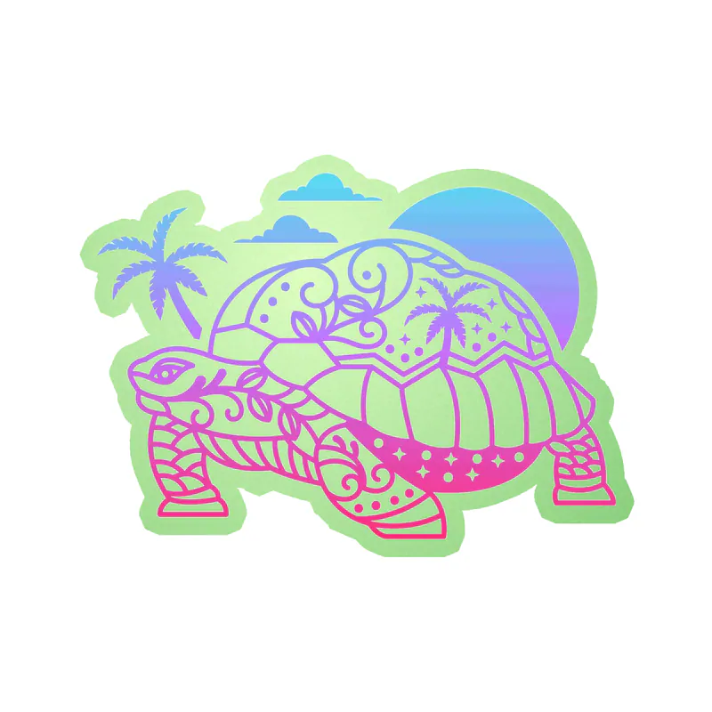 Tortoise - Glow in the Dark Vinyl Decal - Custom Size