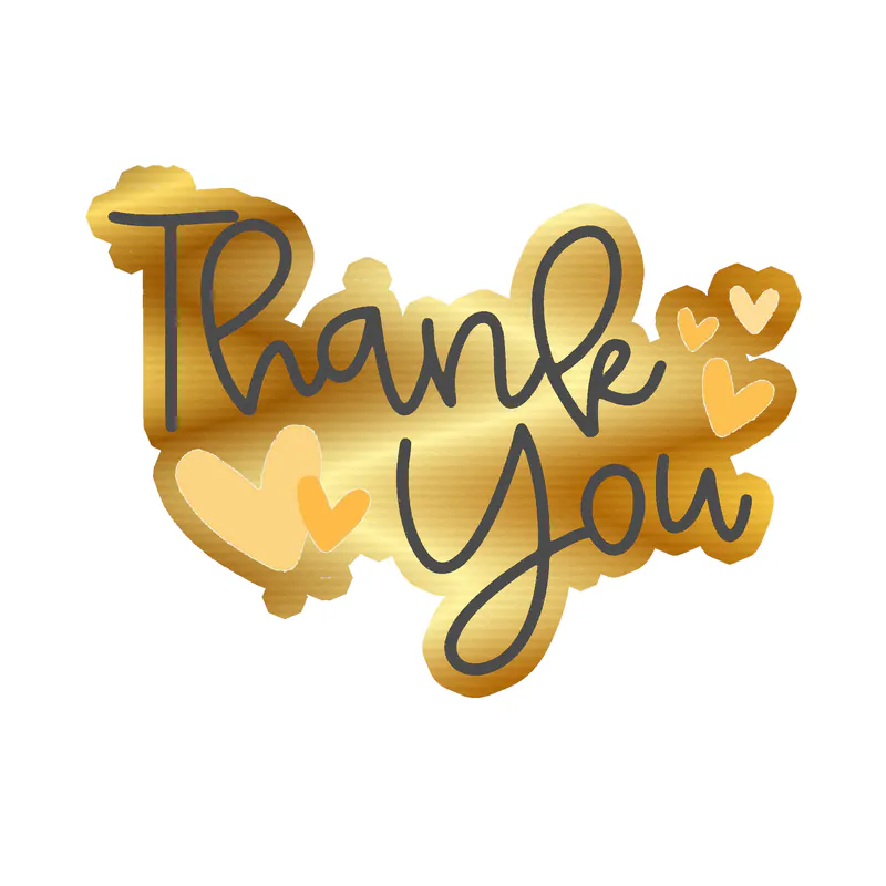 Thank you - Gold Chrome Vinyl Decal