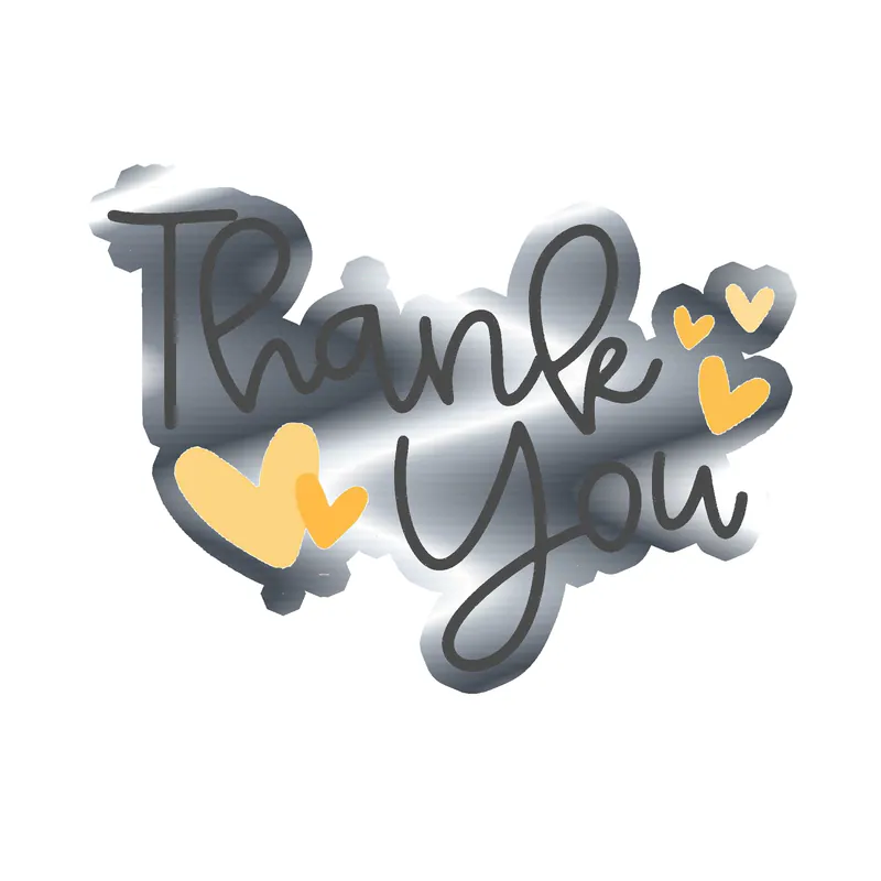 Thank you - Silver Chrome Vinyl Decal