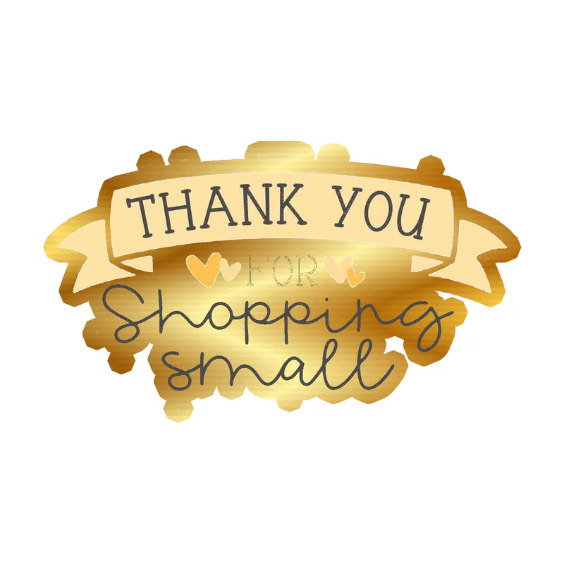 Thank you for Shopping Small - Gold Chrome Vinyl Decal