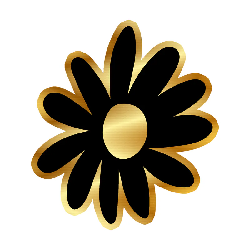 Daisy - Gold Chrome Vinyl Decal - Custom Size