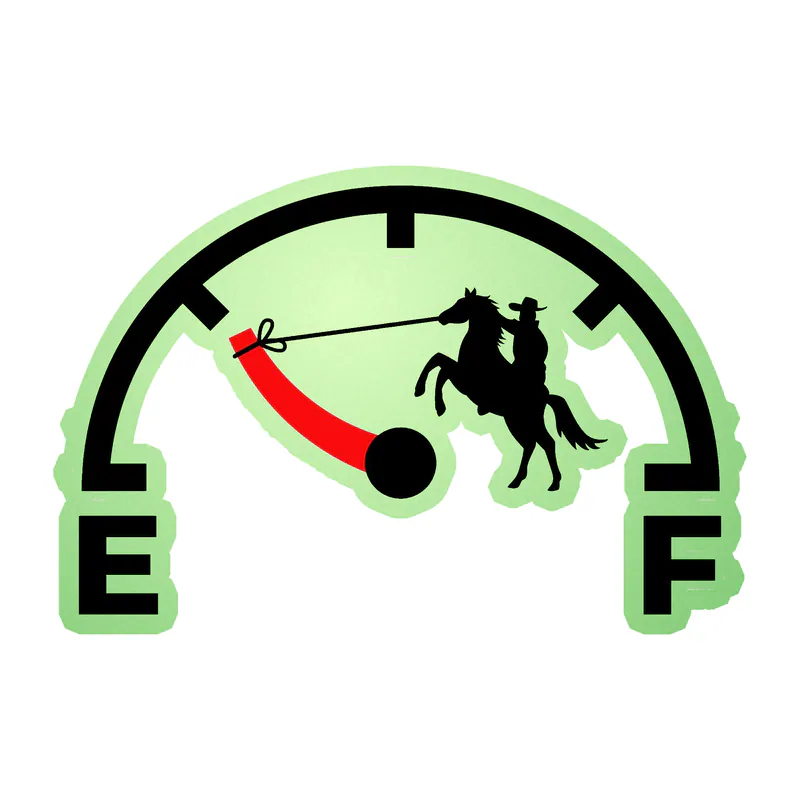 Empty Gas - Glow in the Dark Vinyl Decal - Custom Size
