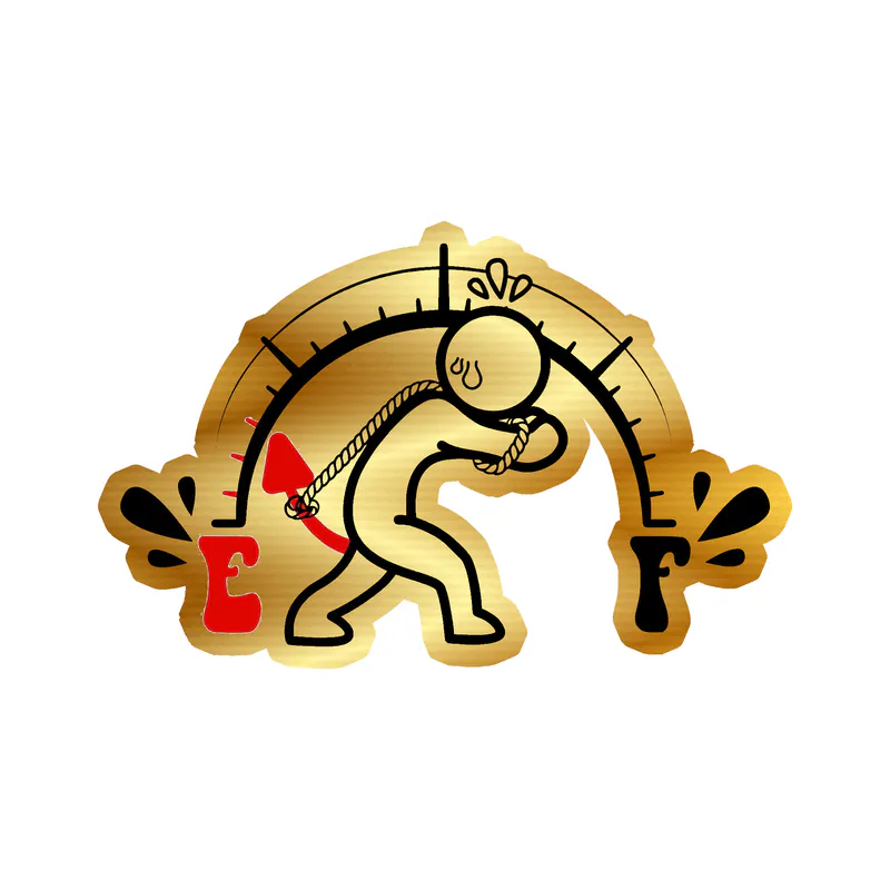 Empty Gas - Gold Chrome Vinyl Decal - Custom Size