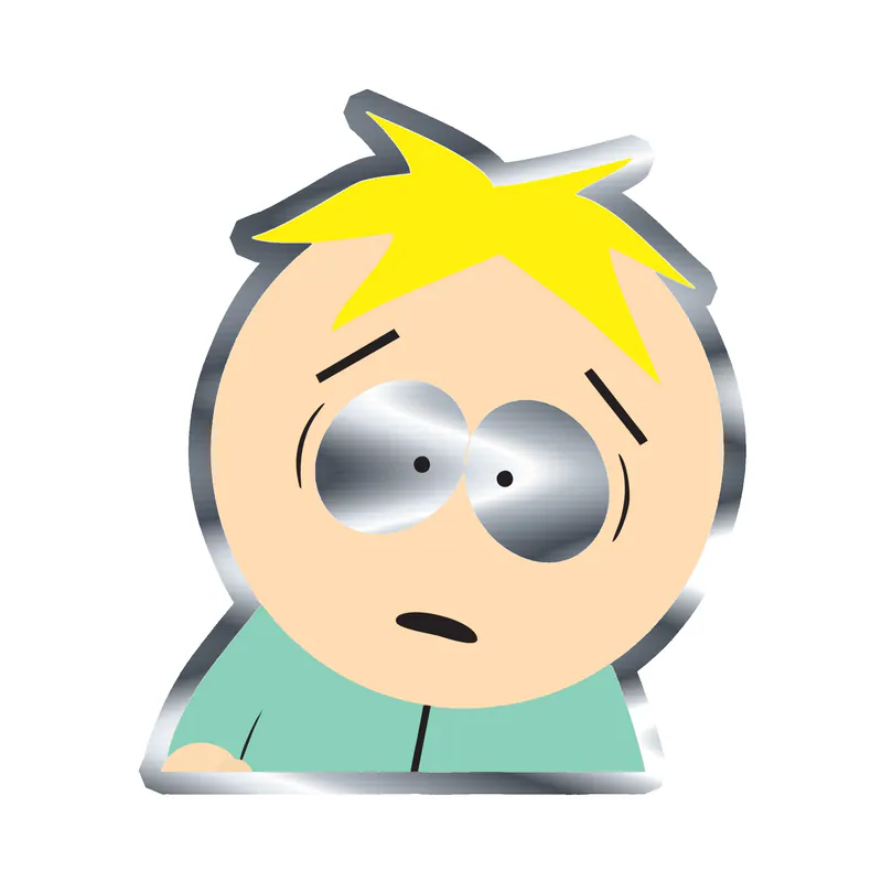 Butters Silver Chrome Vinyl Decal - Custom Size
