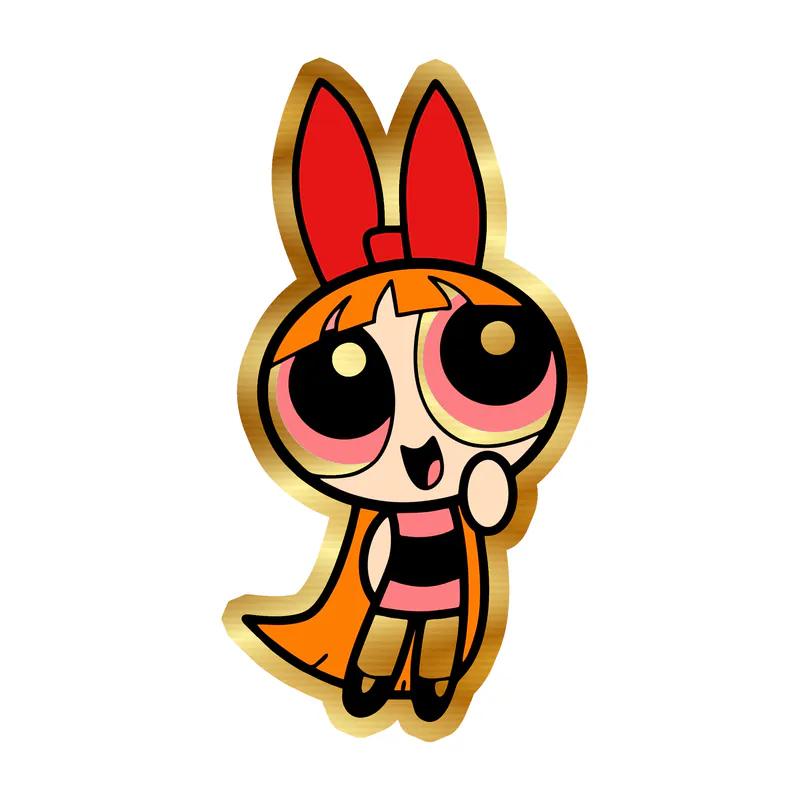 Powerpuff Girls- Blossom - Gold Chrome Vinyl Decal - Custom Size