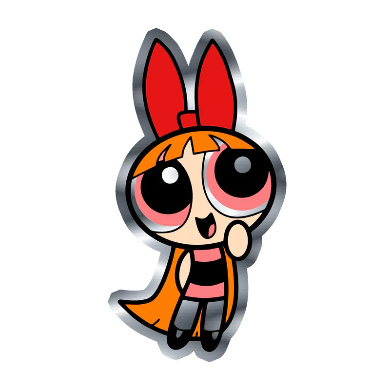 Powerpuff Girls- Blossom - Silver Chrome Vinyl Decal - Custom Size