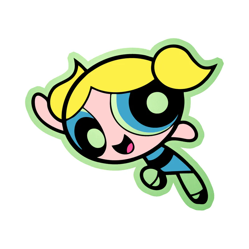 Powerpuff Girls- Bubbles - Glow in the Dark Vinyl Decal - Custom Size