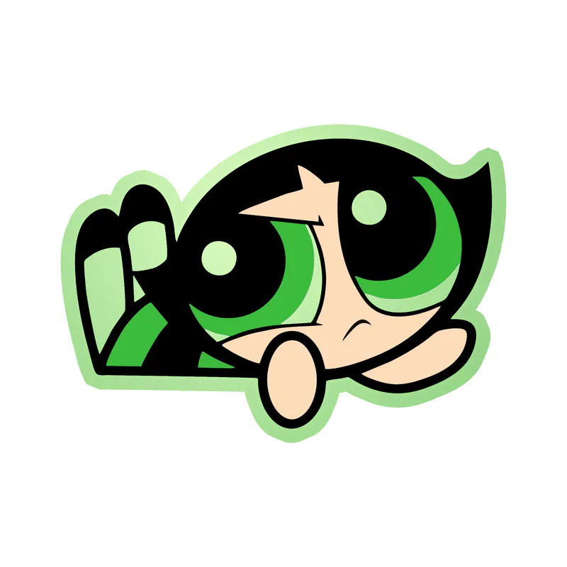 Powerpuff Girls- Buttercup - Glow in the Dark Vinyl Decal - Custom Size