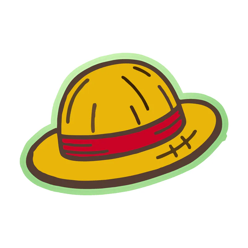 Luffy Hat Glow in the Dark Vinyl Decal - Custom Size