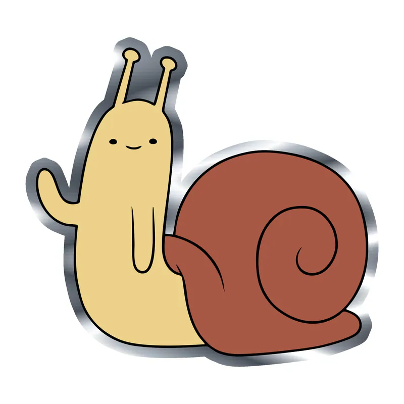 Adventure Time Snail Silver Chrome Vinyl Decal - Custom Size
