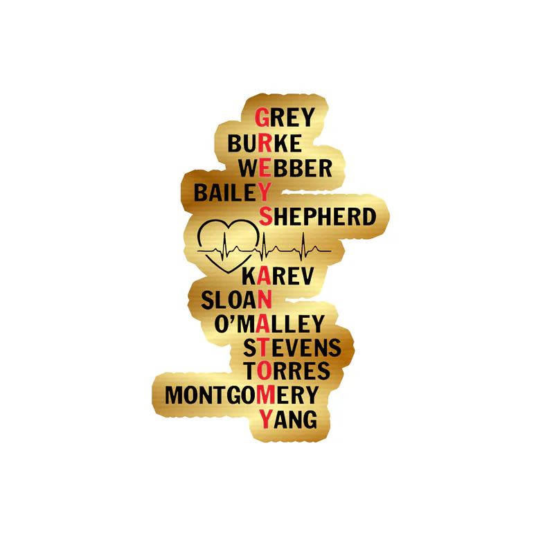 Greys Anatomy - Gold Chrome Vinyl Sticker - Custom Size