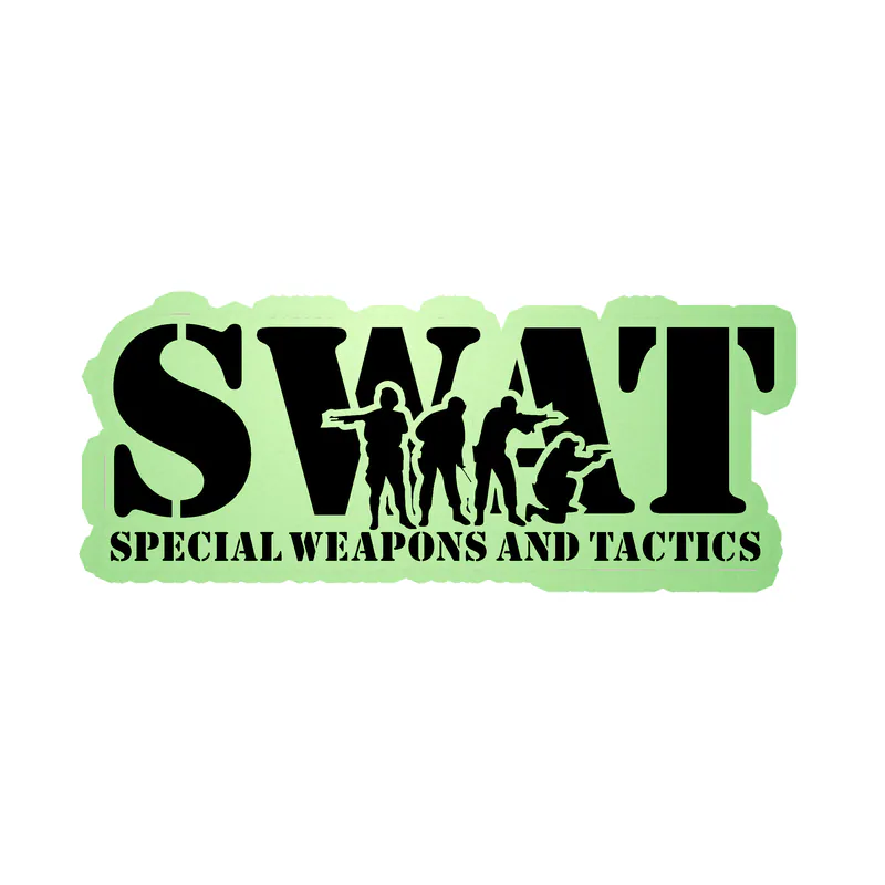 Swat Special Weapons and Tactics- Glow in the Dark Vinyl Decal - Custom Size