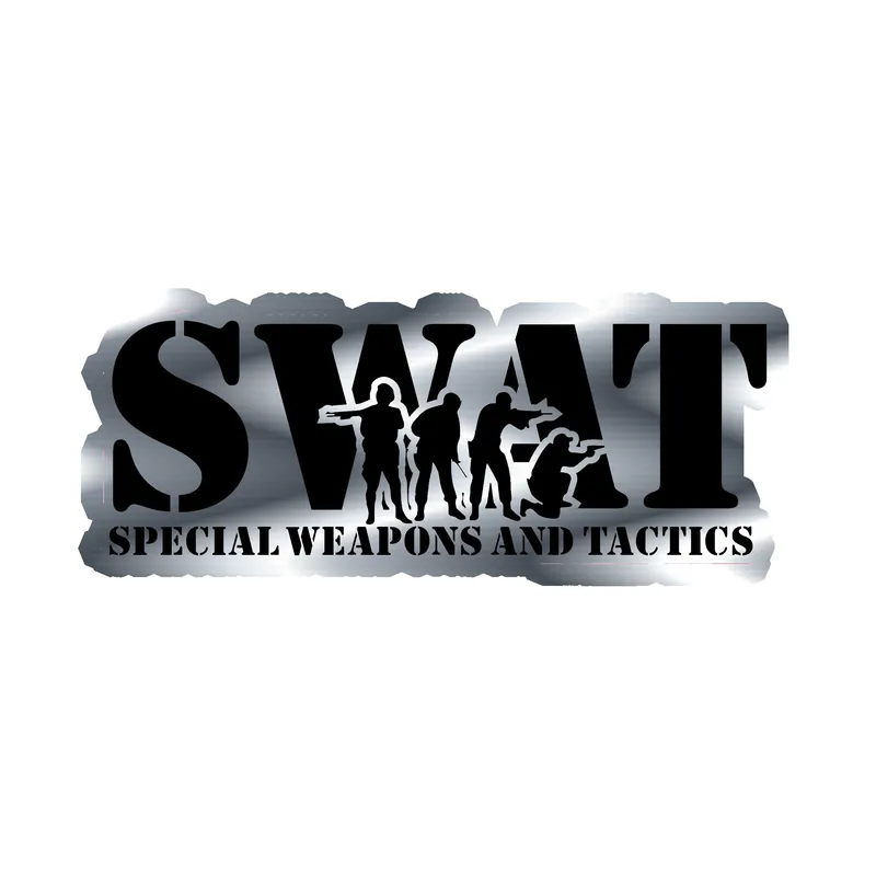 Swat Special Weapons and Tactics- Silver Chrome Vinyl Decal - Custom Size