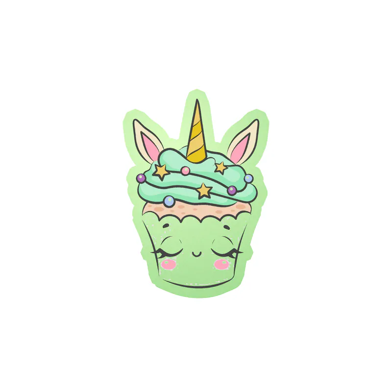 Unicorn Cupcake Glow in the Dark Vinyl Decal - Custom Size