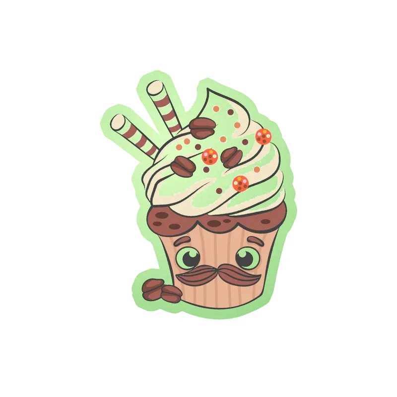 Cupcake Glow in the Dark Vinyl Decal - Custom Size