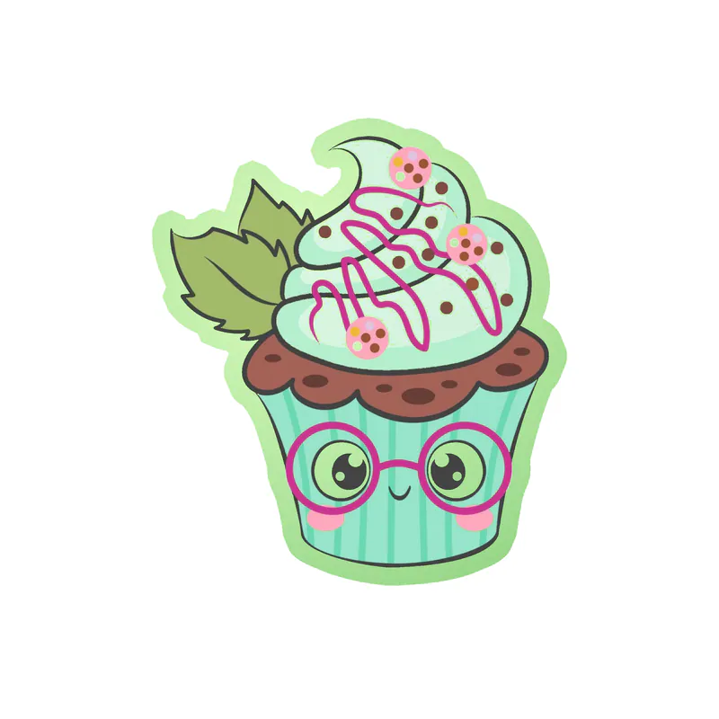 Cupcake Glow in the Dark Vinyl Decal - Custom Size