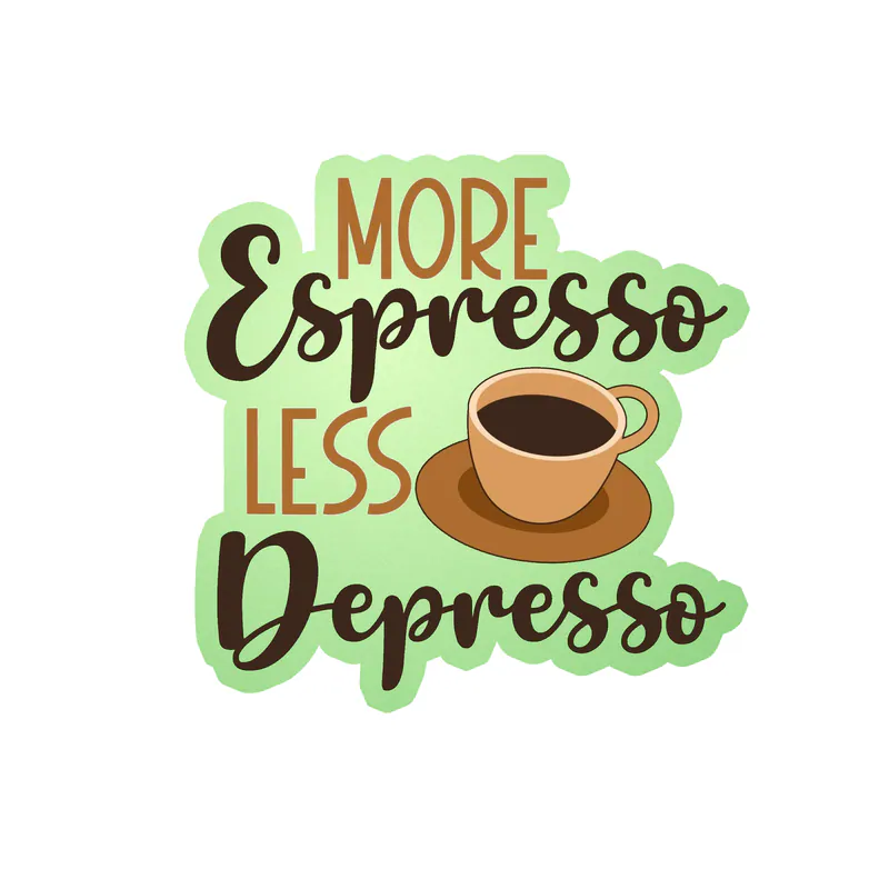 Coffee Glow in the Dark Vinyl Decal - Custom Size