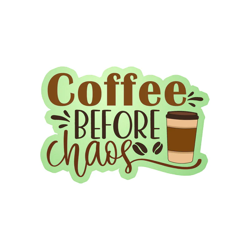 Coffee Glow in the Dark Vinyl Decal - Custom Size