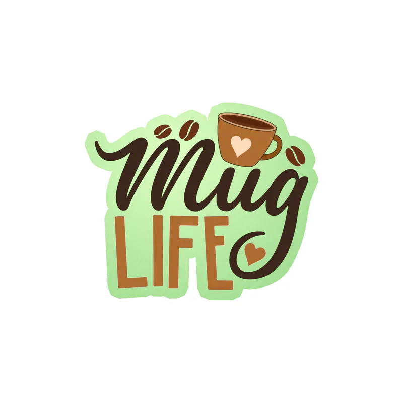 Coffee Glow in the Dark Vinyl Decal - Custom Size