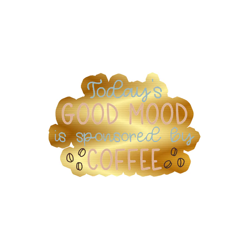Coffee Gold Chrome Vinyl Decal - Custom Size