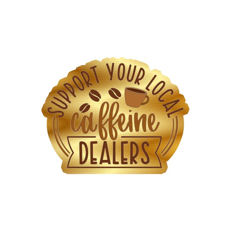 Coffee Gold Chrome Vinyl Decal - Custom Size